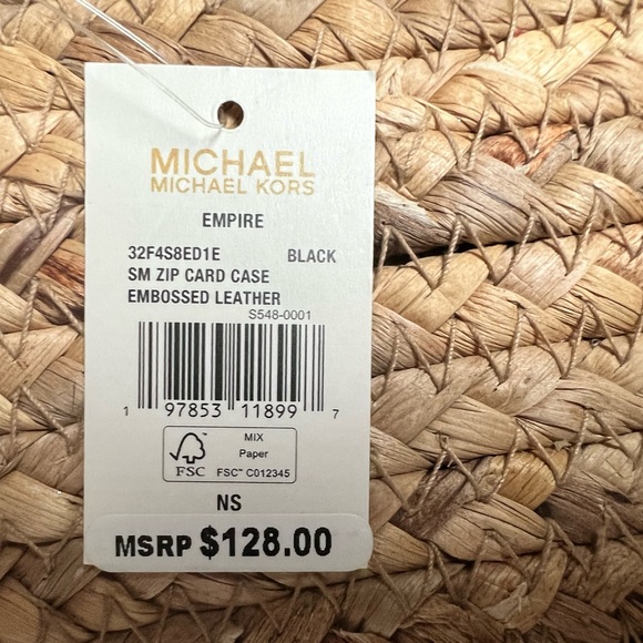 Michael Kors Glossy Black Croc-Embossed Card Holder - Picture 7 of 7